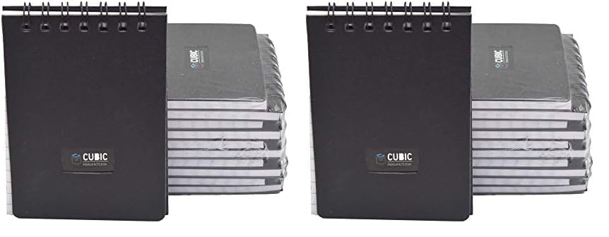 Image of Cubic A7 Size Wiro Pocket Notebook, Pack of 20 (Black)