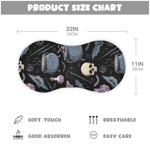xigua Magical and Witchcraft Muslin Baby Burp Cloths Set of 2, Super Soft & Absorbent Burping Rags, Cotton Burp Clothes Shower Gift for Newborn, Baby Girls and Boys4