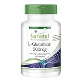 L-Glutathion 500mg - HOCHDOSIERT & REDUZIERT - VEGAN - 90 Tabletten