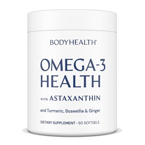 BodyHealth Omega 3 Health, Fish Oil Supplement for Women and Men, Heart and Brain Health, Fish Oil Pills, Fatty Acid Supplements, Omega 3 Vitamins - 60 Soft Gels