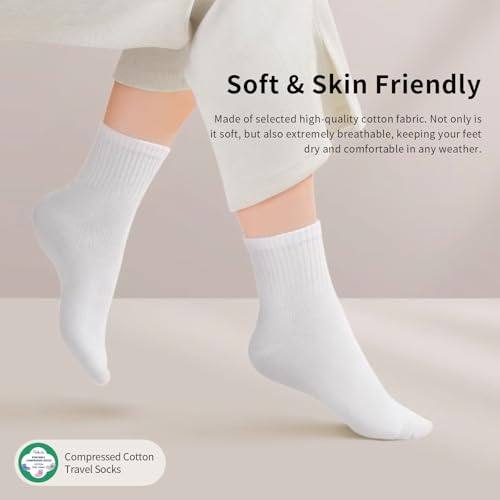 Compressed Cotton Travel Socks Reusable Compact Packed Breathable Unisex for Traveling Camping Business Trip Hospital Hotel4