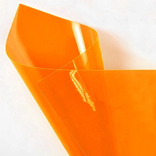 Tangerine Orange Fluorescent Vinyl Fabric - by the Yard
