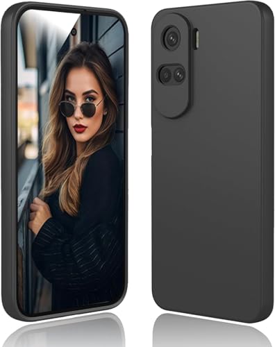 Movilear Funda Carcasa de Silicona Líquida para Honor 90 Lite 5G / Honor X50i 4G, Interior de Microfibra Antigolpes Protección Gel Ultra Suave de Goma a Prueba de Choques y Arañazos FSUA (Negro)