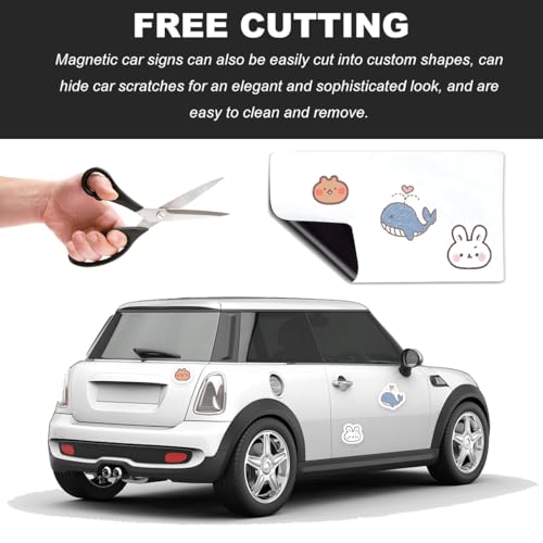 Image of Wevdn 2 PCS 17''x12'' Blank Magnets, Rounded Corners Flexible Car Door Magnets Signs, Blank Magnet for Vehicle to Advertise Business & Prevent Scratches Dents, Car Accessories