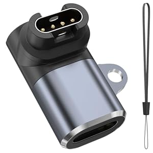 Vancle USB C auf Garmin Watch Ladeadapter, USB C Uhr Ladekabel Adapter für Garmin Fenix 8 7 6 5, Vivoactive 6 5, Forerunner 970 165 965 955 945 265 255 55 255S (Silbergrau Ellbogen)