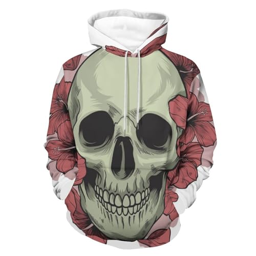 Pull Tête De Mort Fleur Rouge pour exprimer votre passion et votre liberté au quotidien