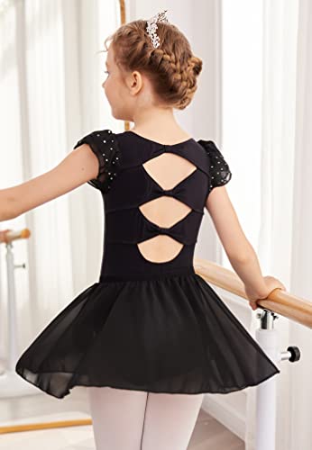 Zaclotre 3 Pack Girls Ballet Chiffon Wrap Skirts For Dance Black Pink Purple Size 4-5 Toddler #TOP1