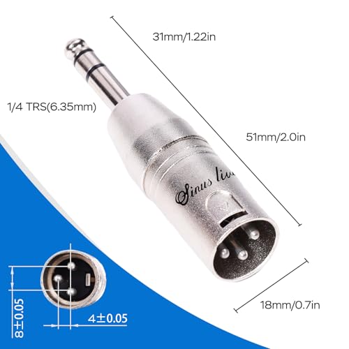 SINUS LIVE 4 Adaptadores XLR macho a TRS 1/4" miniatura 2
