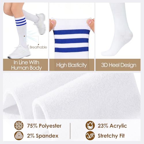 Image of American Trends Womens Athletic Knee High Socks Outdoor Sport Thigh High Stockings Casual Stripes Tube Socks