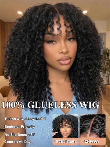 UNICE 7x5 Glueless Finger Coil Wig — 20 Inch
