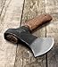 WICING Hatchet, 8 Inches Small Hand Axe 1065 Manganese Steel and Beech Wood Handle with Leather Sheath