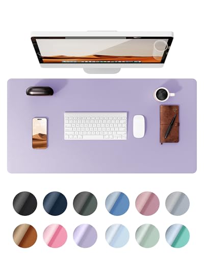 Image of YSAGi Leather Desk Mat, Large Mouse Mat, 60 x 35 cm, Light Purple