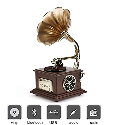 Tourne-disques Rétro Music Machine avec Platine Vinyle Corne en Laiton Tourne-disques rétro avec Bluetooth USB Mode CD Auto-Stop Record DJ Turntable Cartouches Lecteurs et platines - Les Beatles, Paul McCartney, John Lennon, RIngo Starr, George Harrison Tourne-disques Rétro Music Machine avec Platine Vinyle Corne en Laiton Tourne-disques rétro avec Bluetooth USB Mode CD Auto-Stop Record DJ Turntable Cartouches Lecteurs et platines – Image 3