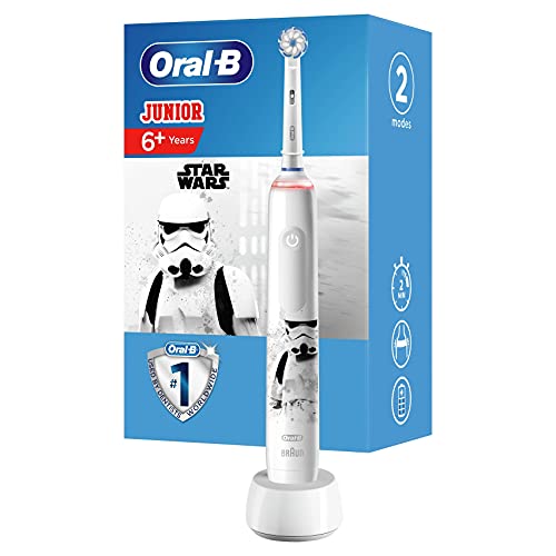 Oral-B Junior Brosse À Dents Électrique Rechargeable Avec 1 Manche Et 1 Brossette, Enfant De 6 Ans Et Plus, Pour Un Brossage En Douceur, Édition Star Wars