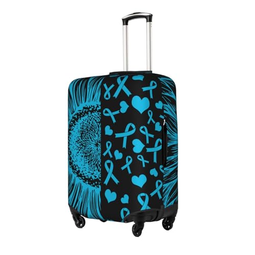 Travel Luggage Cover Sunflower Asthma And Allergy Awareness Fashion Washable Baggage Suitcase Protector Fit For Luggage Medium2