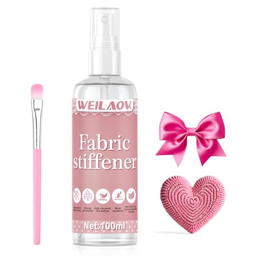 WEILAOK Endurecedor Textil, Endurecedora de Tejidos, Endurecedor Textiles Impermeable para Algodón, Lana, Mezclilla, Seda y Lino Spray, Fuerte fijación, transparente después del secado (100ML)