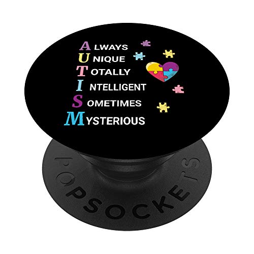 Cute and Colorful Autism Awareness Design | Puzzle Pieces PopSockets PopGrip: Impugnatura per Telefoni Cellulari e Tablet Intercambiabile