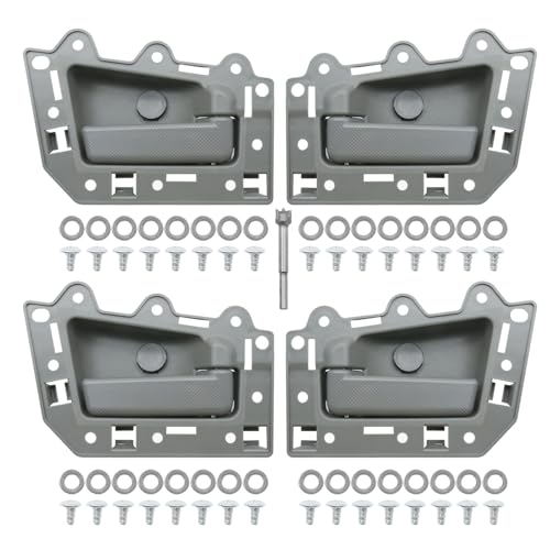 Hoypeyfiy Juego de 4 manijas de puerta interior delantera y trasera del lado del conductor y del pasajero, repuesto para Jeep Grand Cherokee 2005 2010, sustituye a 82139 82143 82144