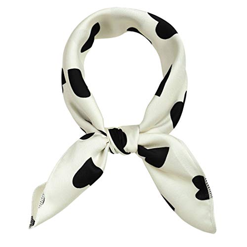 Allegra K 50cm Women Love Heart Small Square Scarves Kerchief Head Neck Scarf Neckerchief