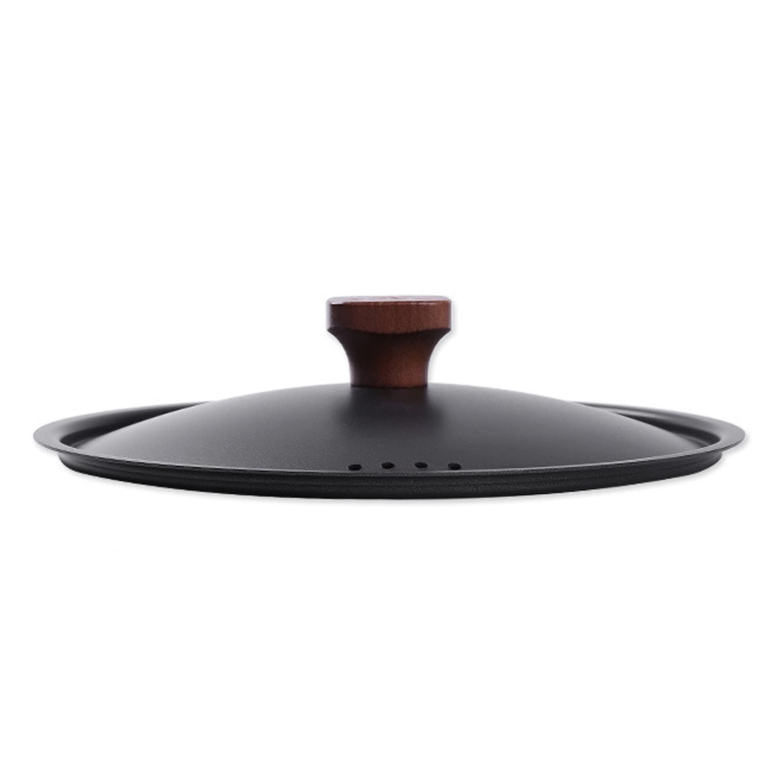Coperchi per pentole Coperchio per pentola in Ferro Nero con Manico in Legno Coperchio Universale Ispessito con più Fori per Il Vapore Coperchio per pentole, padelle e Te,Nero 32cm