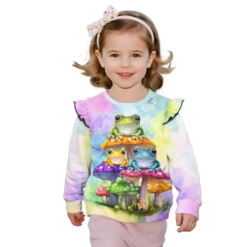 Uourmeti Long Sleeve T-Shirts Graphic Tee Shirts for Toddler Girls Loose Fit Fall Outfits