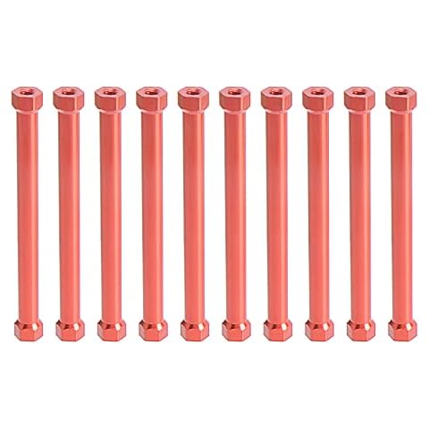 Mairuker Round Aluminum Standoff Column Spacer M3x60mm for RC Airplane,FPV Quadcopter,CNC,DIY Parts FPV/Drone Multicopter - Red 10PCS Cover