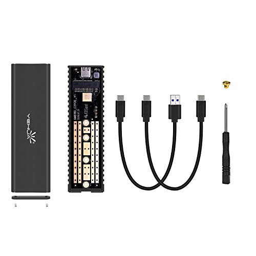 Yehua M.2 NVME SSD adattatore USB 3.1 Gen 2 a NVME PCI-e m-Key Solid State Drive Esterno Enclosure USB C Support UASP per NVME SSD Size 2230/2242/2260/2280