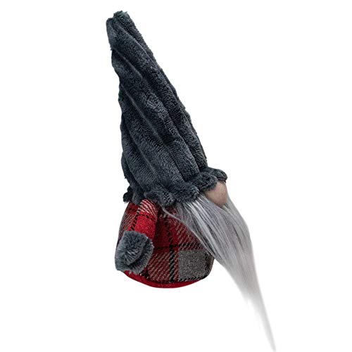 Northlight-Plush-Plaid-Standing-Christmas-Gnome-9-Red-and-Gray Northlight Plush Plaid Standing Christmas Gnome 9 Red and Gray