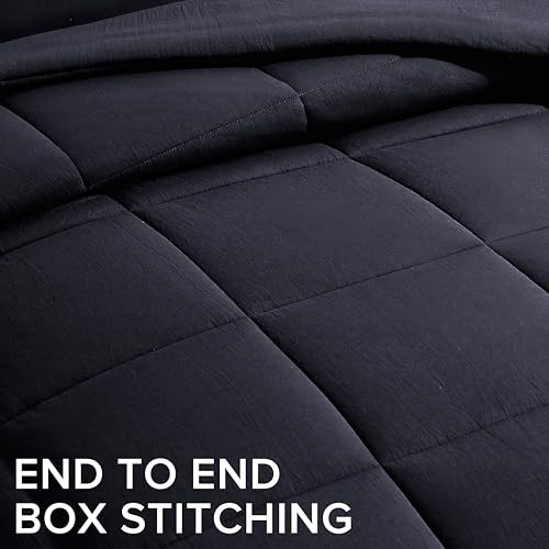 UGG Full/Queen Comforter Set with 2 Pillow Shams, Lightweight Down Alternative Blanket, Reversible Cozy Warm All Season Washable, Hypoallergenic Bedding Set, Navy Blue (Leonora)