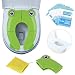 PITAYA Travel Portable Folding Potty Training Toilet Seat Cover, Non Slip Silicone Pads, Suitable for Kids Baby Boys and Girls (Green)