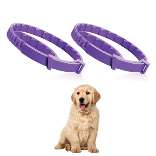 KOMUNJ Beruhigungshalsband für Hunde, 2 Pack Verstellbares Calming Collar for Dogs, Beruhigende Halsbänder Größenverstellbares Hundhalsband Lindern Sicher Wasserdicht für Kleine Mittelgroße Große Hund