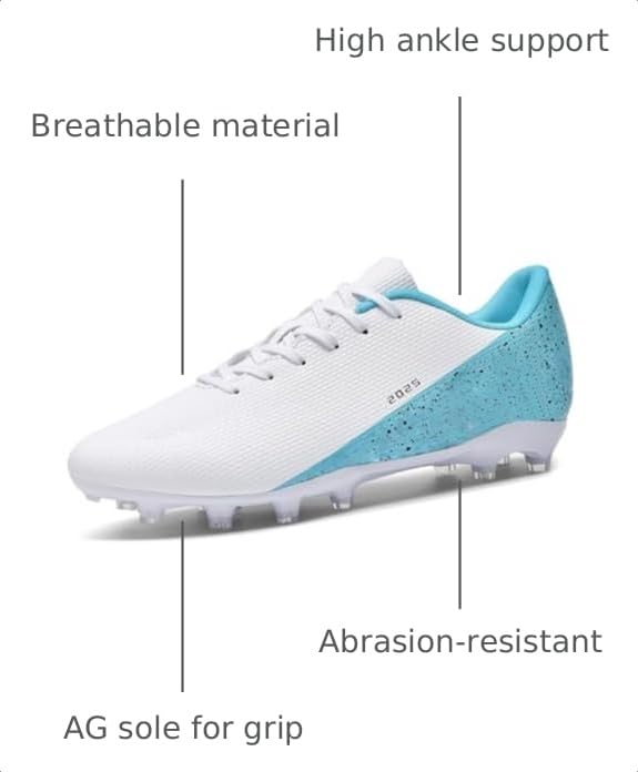Image of Mens Soccer Cleats Womens Indoor Soccer Shoes Wide Baseball Turf Shoes Adult Youth Rugby Shoes Big Boys Small Spikes AG TF Football Boots