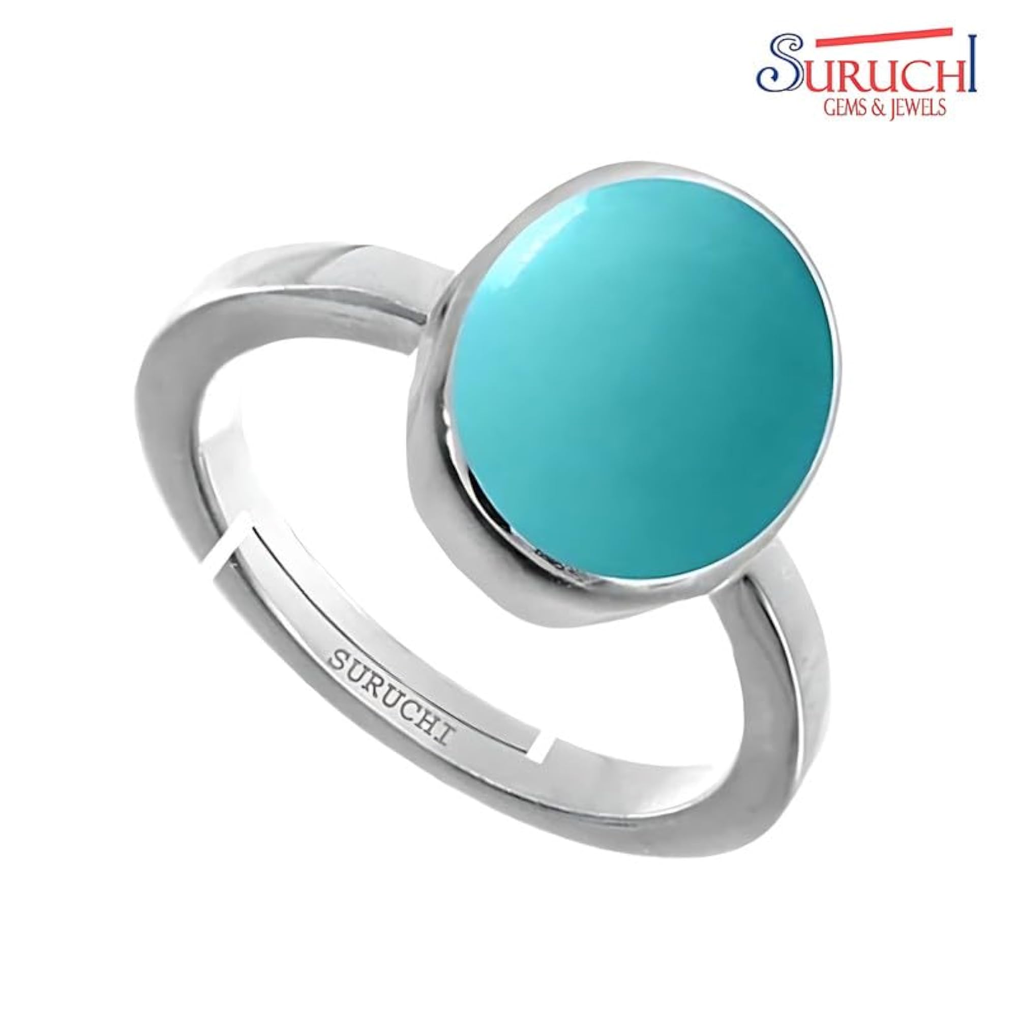 Women's Turquoise 925 Sterling Silver Adjustable Ring, Astrological Gemstone