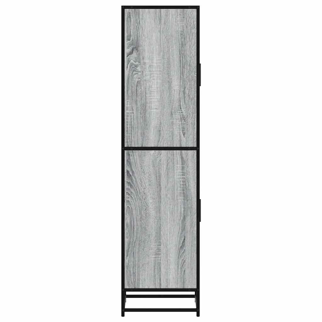 vidaXL Highboard Grau Sonoma 35,5x35x139 cm Holzwerkstoff und Metall, Beistellschrank, schlanker Lagerschrank, hoher Schrank, Hochschrank