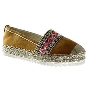 Angkorly Angkorly - Damen Schuhe Espadrilles Slipper - Plateauschuhe - Slip-on - Bestickt - Seil - Fertig Steppnähte Keilabsatz high Heel 3 cm - Camel 25 R8 T 38 Angkorly Angkorly - Damen Schuhe Espadrilles Slipper - Plateauschuhe - Slip-on - Bestickt - Seil - Fertig Steppnähte Keilabsatz high Heel 3 cm - Camel 25 R8 T 38