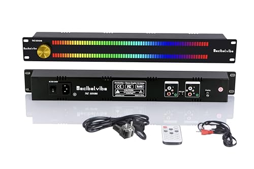 Decibelvibe TNZ SGVUM6 - VU-Mètre avec entrée/Sortie RCA-Jack 3.5, entrée sans Fil Via Microphone Intégré, 19 Couleurs, pour Systèmes Audio HiFi, Home...