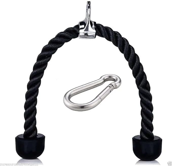 Fitness Zone Tricep Pull Down Rope Cable Attachments with Snap Hook ...