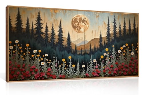 Forêt de lune solution murale pour raviver un salon sombre avec art floral coloré vintage