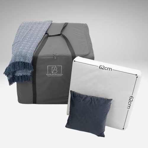 Barlborough Garden Cushion Protective Storage Bag Cover Square Large 80 x 80 x 60cm Waterproof Resistant for Outdoor Furniture Sofa Cushions Grey