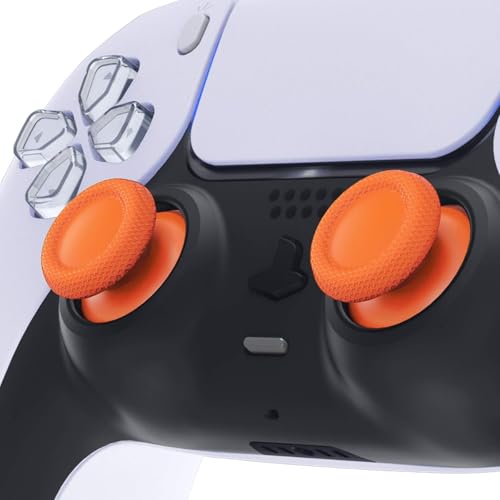 Image of Replacement Joystick Analog Caps for PS5 Controller | Anti-Slip Thumb Grips Cover Stick | Thumbstick Caps for PlayStation 5 DualSense Gamepad (Orange)