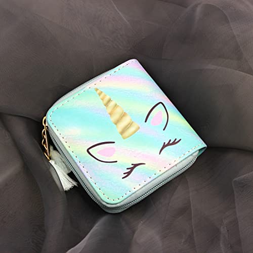 Timlee Cute Rainbow Unicorn Wallet For Girls Kids Zipper Wallet Short Clutch Bag PU Leather Purse,Christmas Gift Women Wallets (0316M)2
