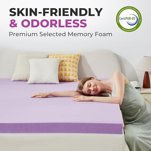 Image of BDEUS 1.5 Inch Gel Memory Foam Mattress Topper Ventilated Soft Pressure Relieve Mattress Pad, Breathable Bed Topper, CertiPUR-US Certified, Twin Size