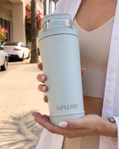 Image of Insulated Protein Shaker Bottle 24oz, Dishwasher Safe, Sage Green