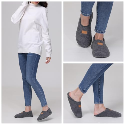 Image of ANLUKE Slipper for Women Men Slipper Socks Fuzzy House Shoes Rubber Sole Slip On Soft-Lightweight Non Slip Indoor /Outdoor