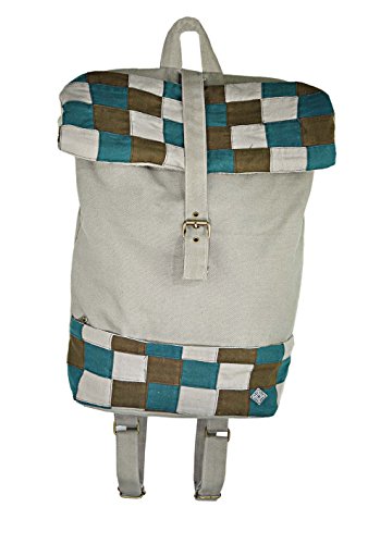 Preisvergleich Produktbild LAPPENWERK Rolltop Rucksack als Reiserucksäcke für Frauen - Großkariert, grau (Grau) - 4260376357573
