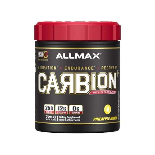 Image of ALLMAX CARBION+, 725 g - High-Performance Training Fuel - Boosts Hydration, Performance & Recovery - with 25 g Carbs & Zero Sugar - 25 Servings