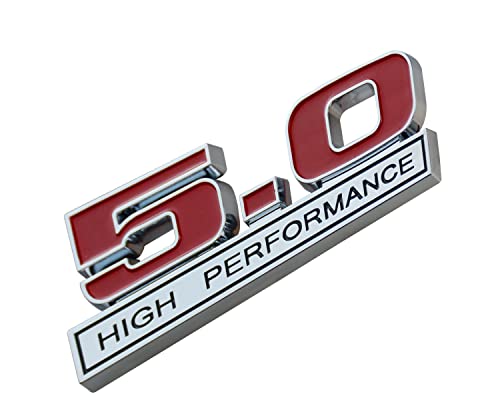 Image of 2Pc 5.0 Liter High Performance Logo Emblem Badge 3D Decals Stickers Cars Trucks