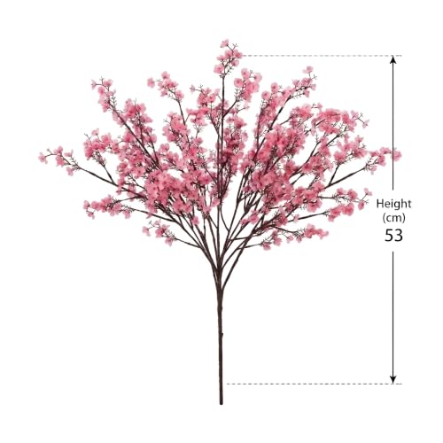 Image of CURATED CART Artificial Flowers Bunch, Baby's Breath Gypsohila Flowers, 1 Bunch for Vase Pot, Home Decoration, Living Room, Wedding, Fake Flowers, Color, (Vase Not Included) (Pink)