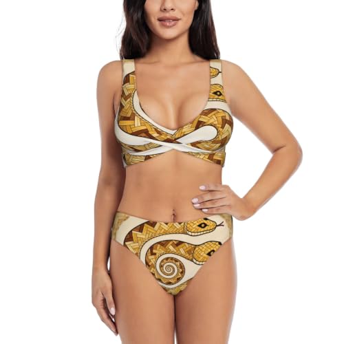 Maillot de bain push-up serpent avec coussinets amovibles et triangle réglable