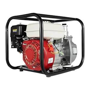 SICHENSH 2 Zoll 4-Takt Benzin Wasserpumpe 6.5 PS Gartenpumpe Wasserförderpumpe teichpumpen mit luftgekühlt 210cc Schmutzwasserpumpe Motorpumpe Bewässerungspumpe für Bewässerung, Wassertransport